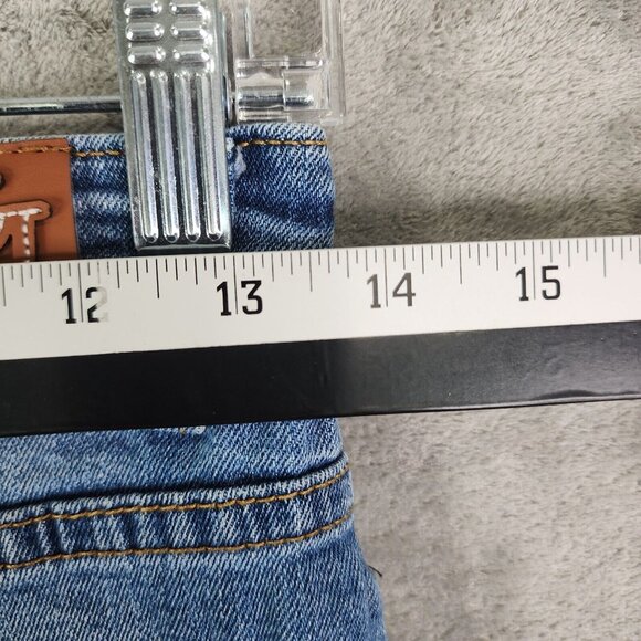 Womens Gogo Jeans Blue Denim Skirt Distressed Cuffed Raw Hem Size 1 - Picture 10 of 12